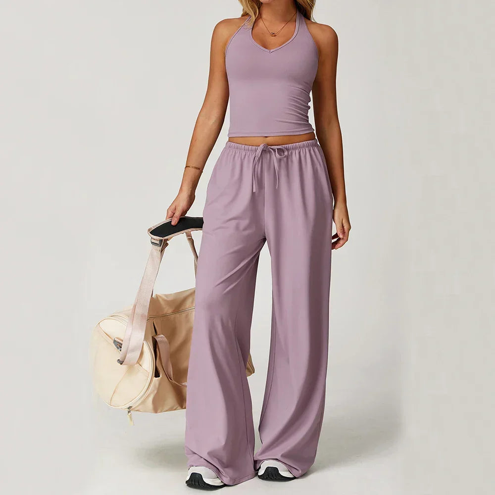 Lockere Palazzo-Hose für Damen mit Kordelzug