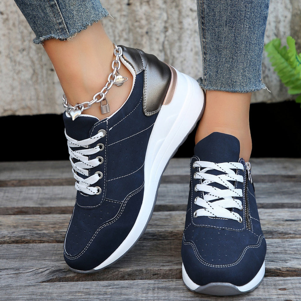 Women's Lightweight Sneakers with Side Zipper