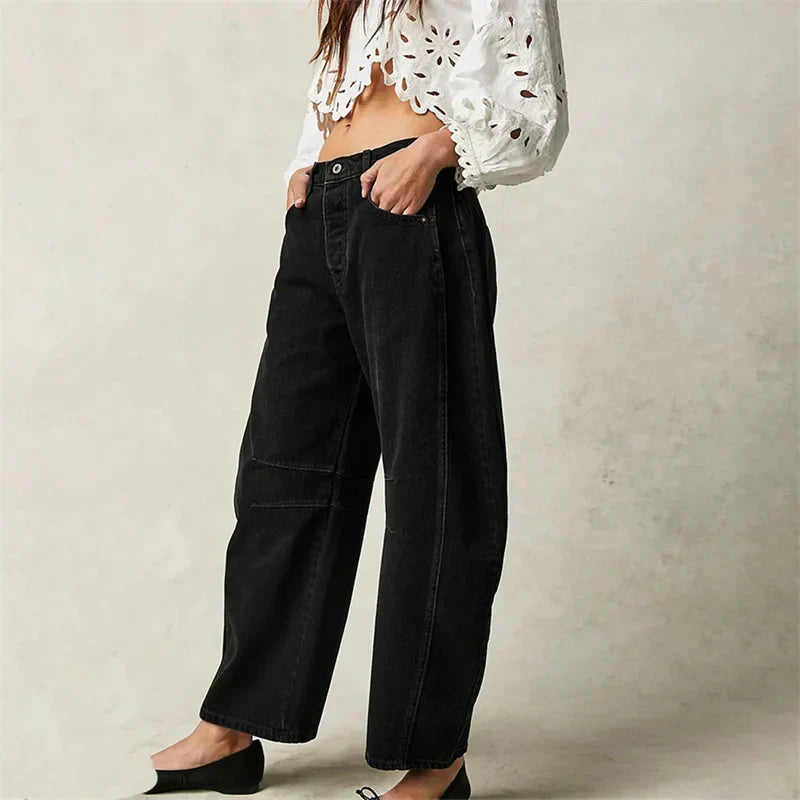 Utilityjeans til kvinder med barrel-leg-pasform