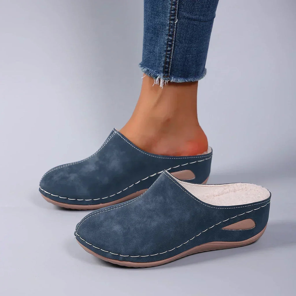 Damen-Warmfutter-Slipper-Clogs