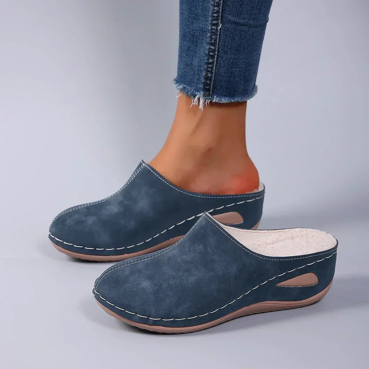 Damen-Warmfutter-Slipper-Clogs
