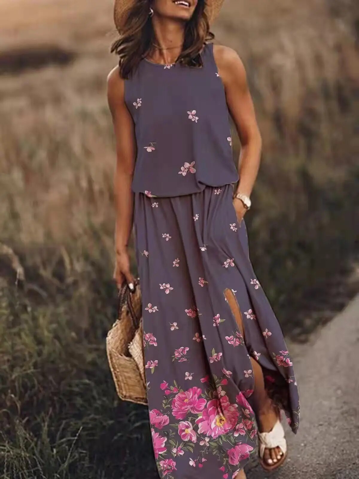 Women Printed Summer Dress with Flowing Fit and Lightweight Comfortable Design
