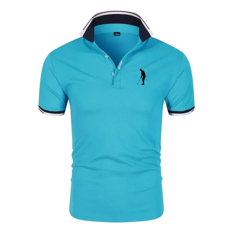Golfpoloshirt til mænd med kontrastkanter