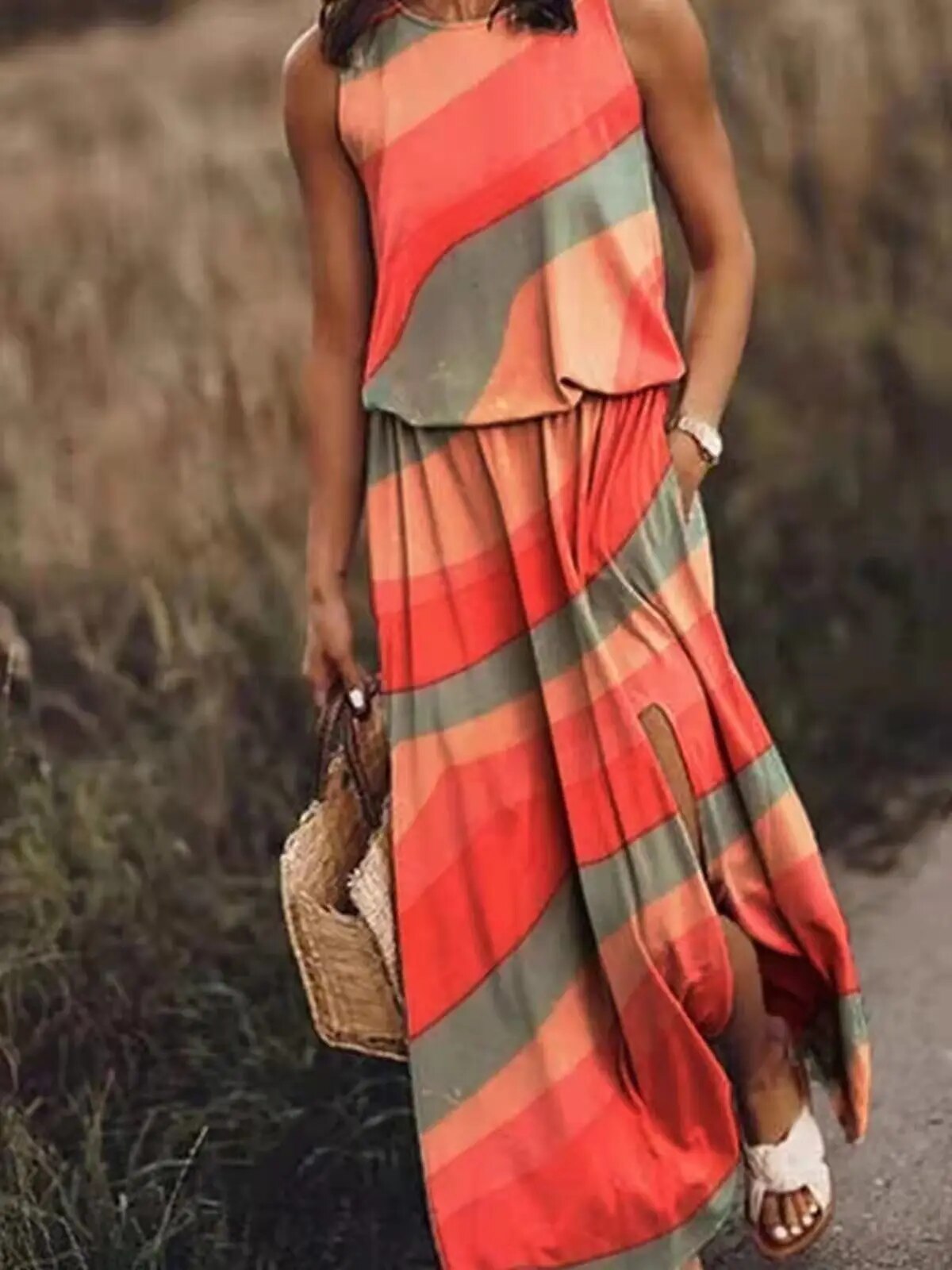 Women Printed Summer Dress with Flowing Fit and Lightweight Comfortable Design