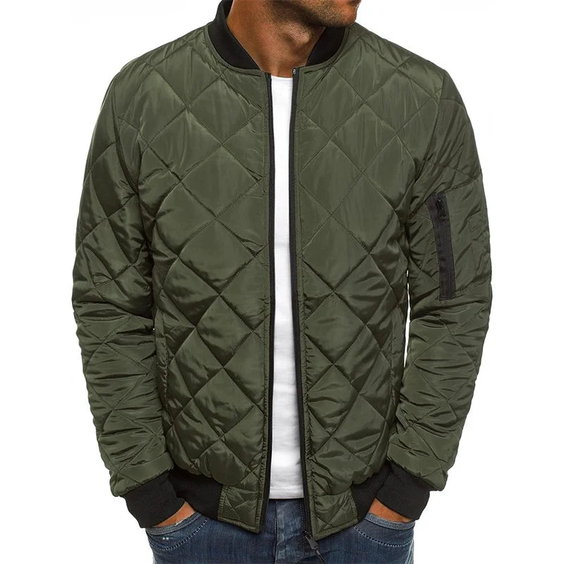 Men's Diamond-Quilted Bomber Jacket
