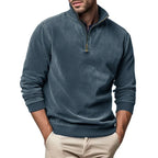 Sweat-shirt décontracté pour homme à col zippé¼