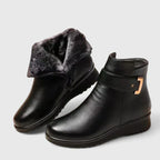 Women's Fur-Lined Buckle Ankle Boots