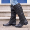 Bottes pour femmes à hauteur du genou, à double boucle et à talon bas