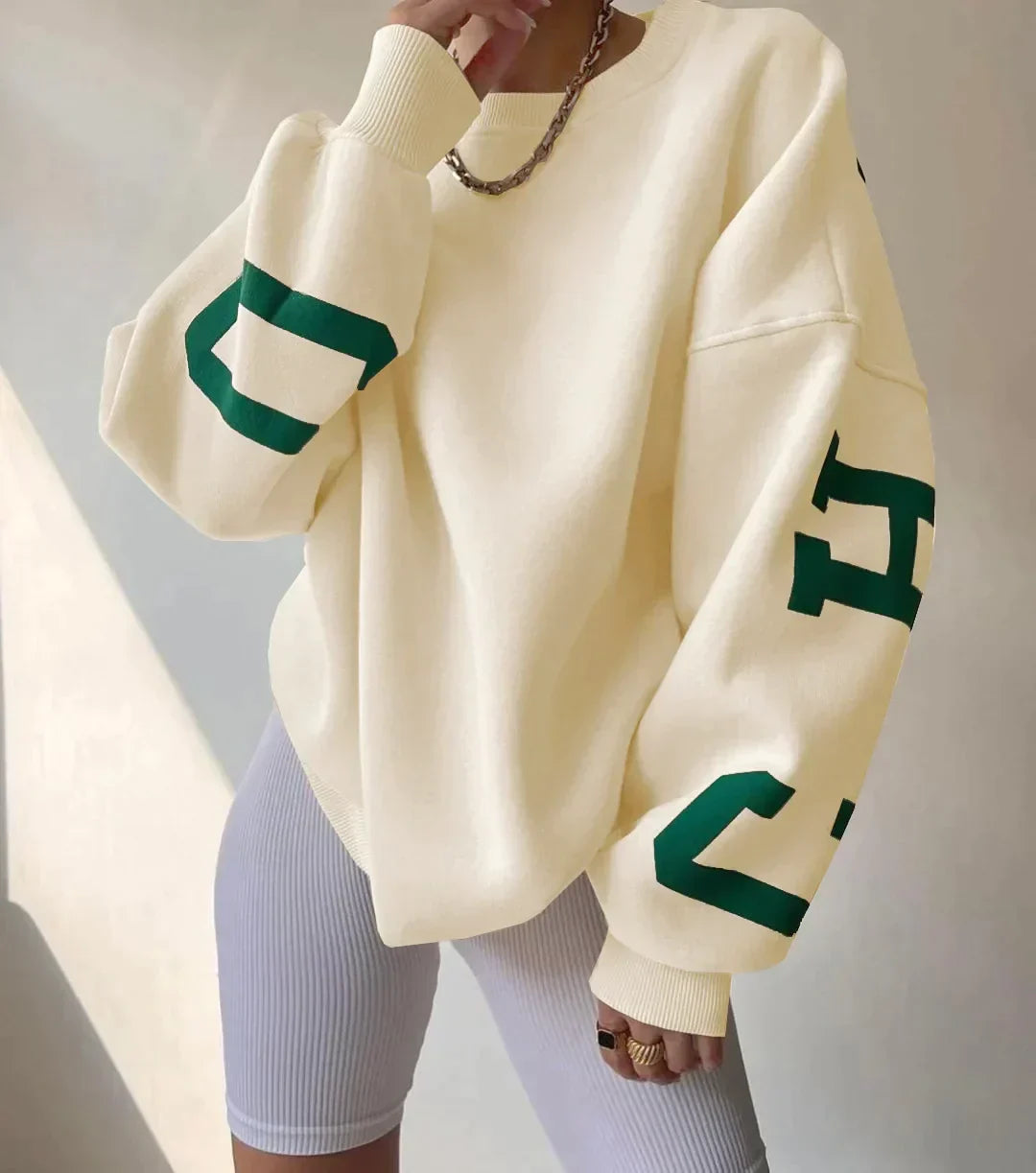 Sweat-shirt graphique oversize pour femme
