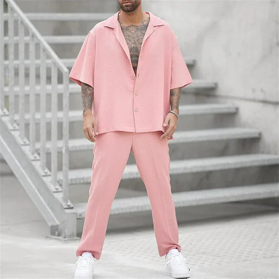 Men's Summer Co-ord Set with Relaxed Fit Lightweight Modern Casual Style