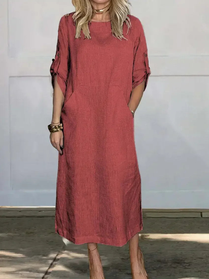 Women's Relaxed Maxi Dress with Side Pockets