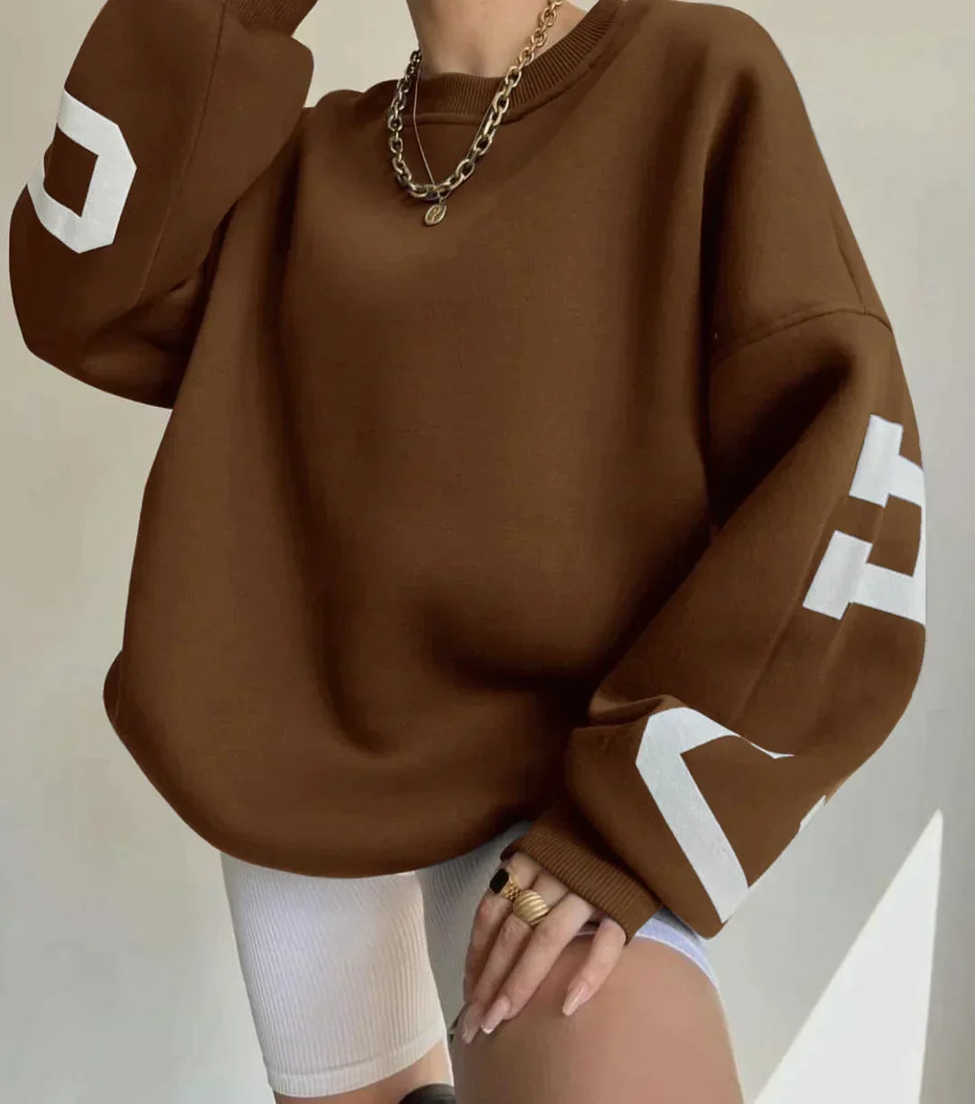 Sweat-shirt graphique oversize pour femme