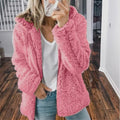 Women's Hooded Sherpa Fleece Jacket With Zip Front