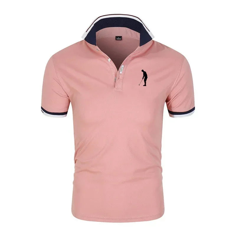 Golfpoloshirt til mænd med kontrastkanter