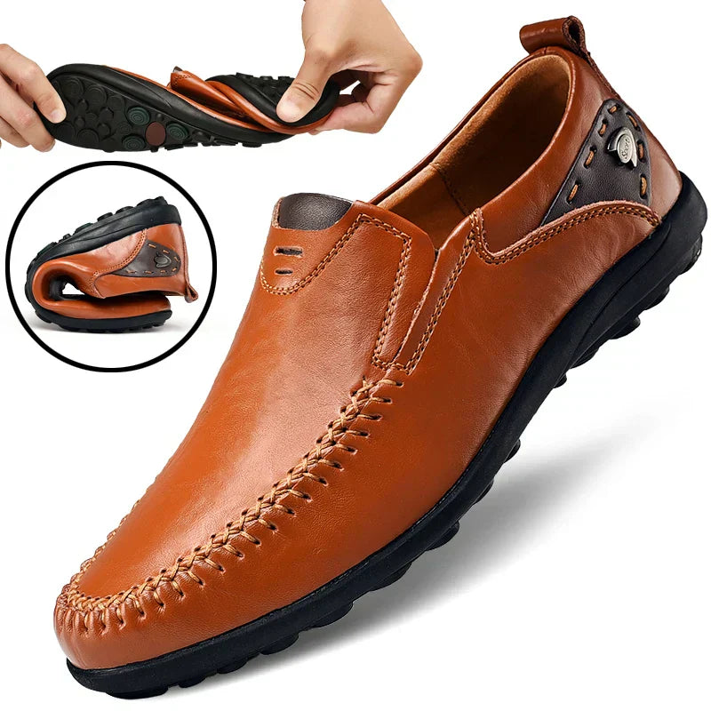 Mocassins décontractés à enfiler pour homme avec détail talon contrasté