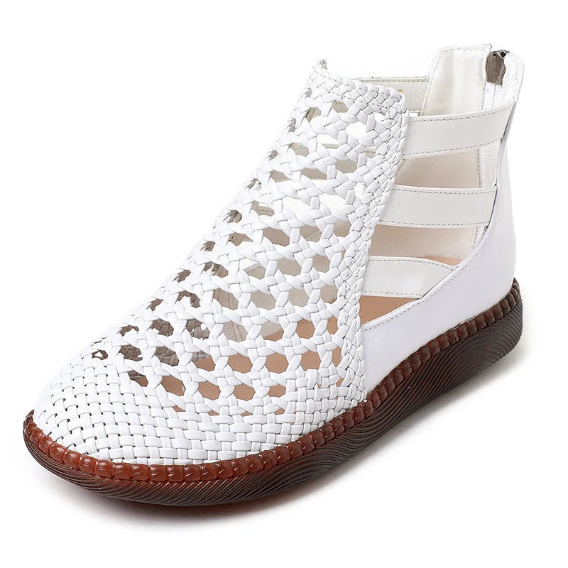 Women's Woven Cutout Comfort Ankle Boots