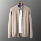 Men's Minimalist Zip-Up Knit Cardigan