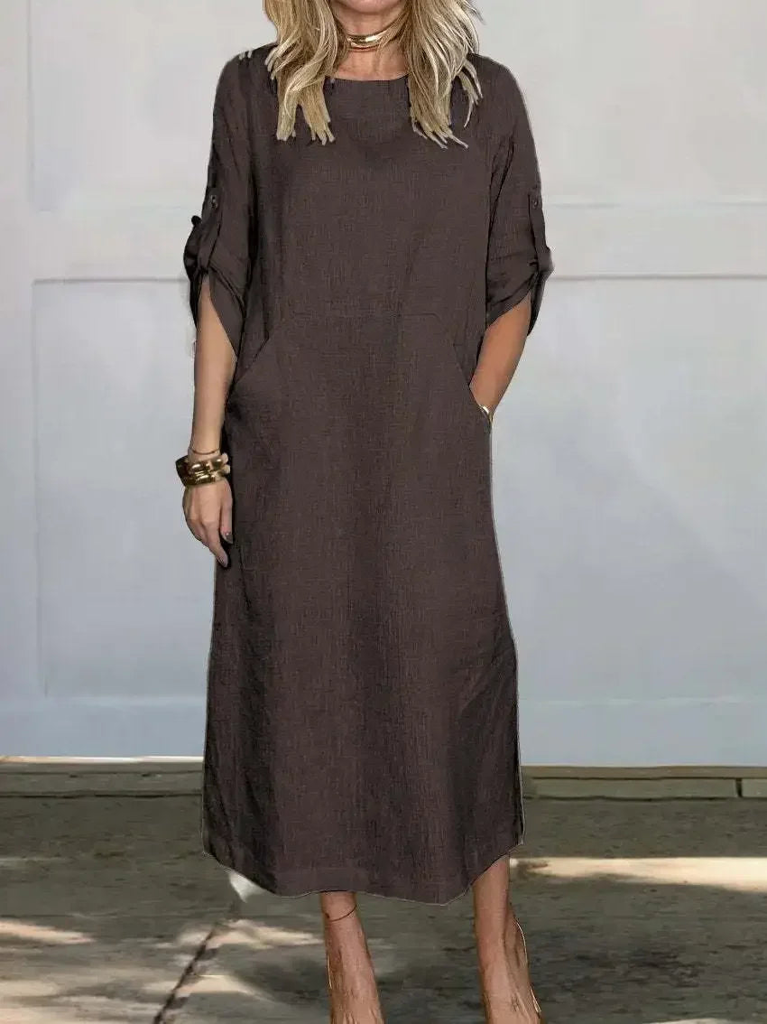 Women's Relaxed Maxi Dress with Side Pockets