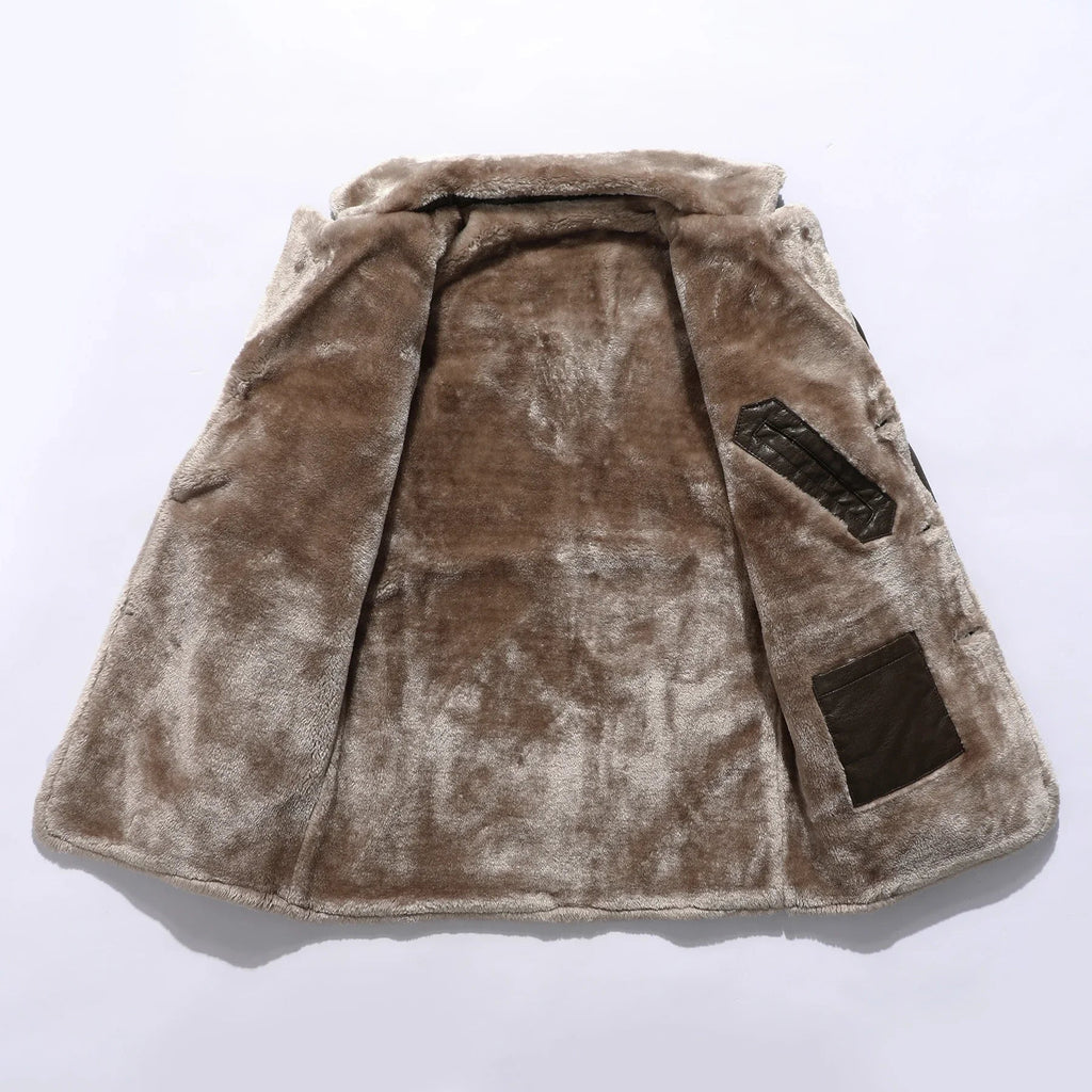 Men’s Long Sherpa Trim Coat