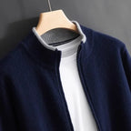 Men's Minimalist Zip-Up Knit Cardigan