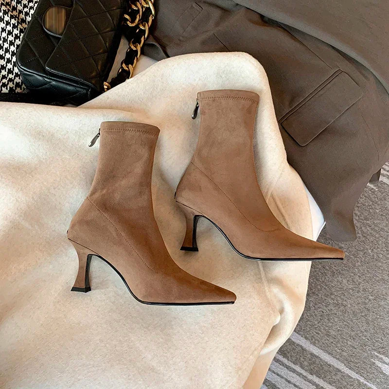 Women’s Pointed-Toe Heeled Ankle Boots