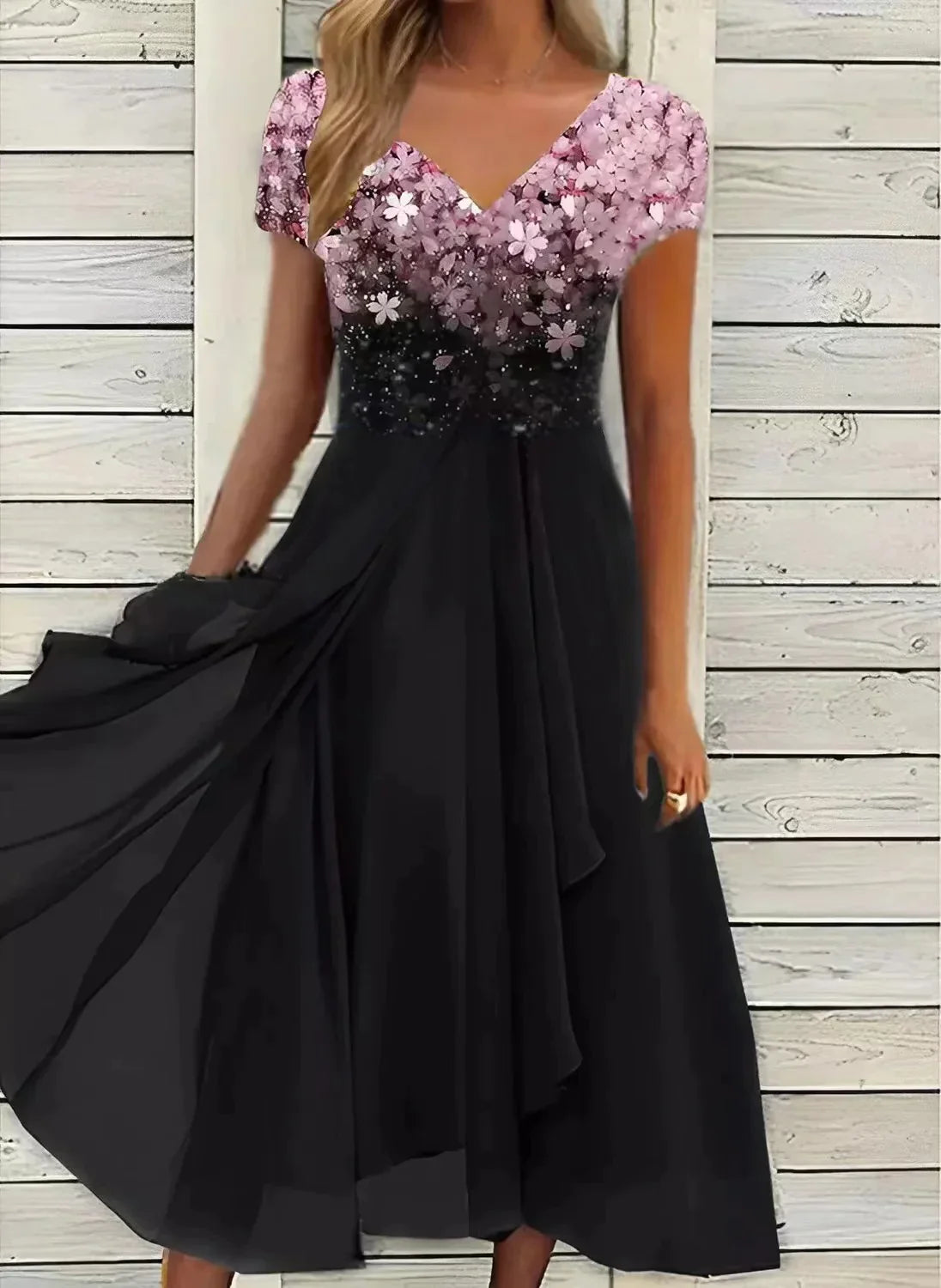Women Chic Draped Dress with Smooth Fabric and Elegant Flowy Silhouette