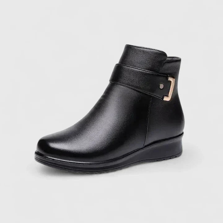 Women's Fur-Lined Buckle Ankle Boots
