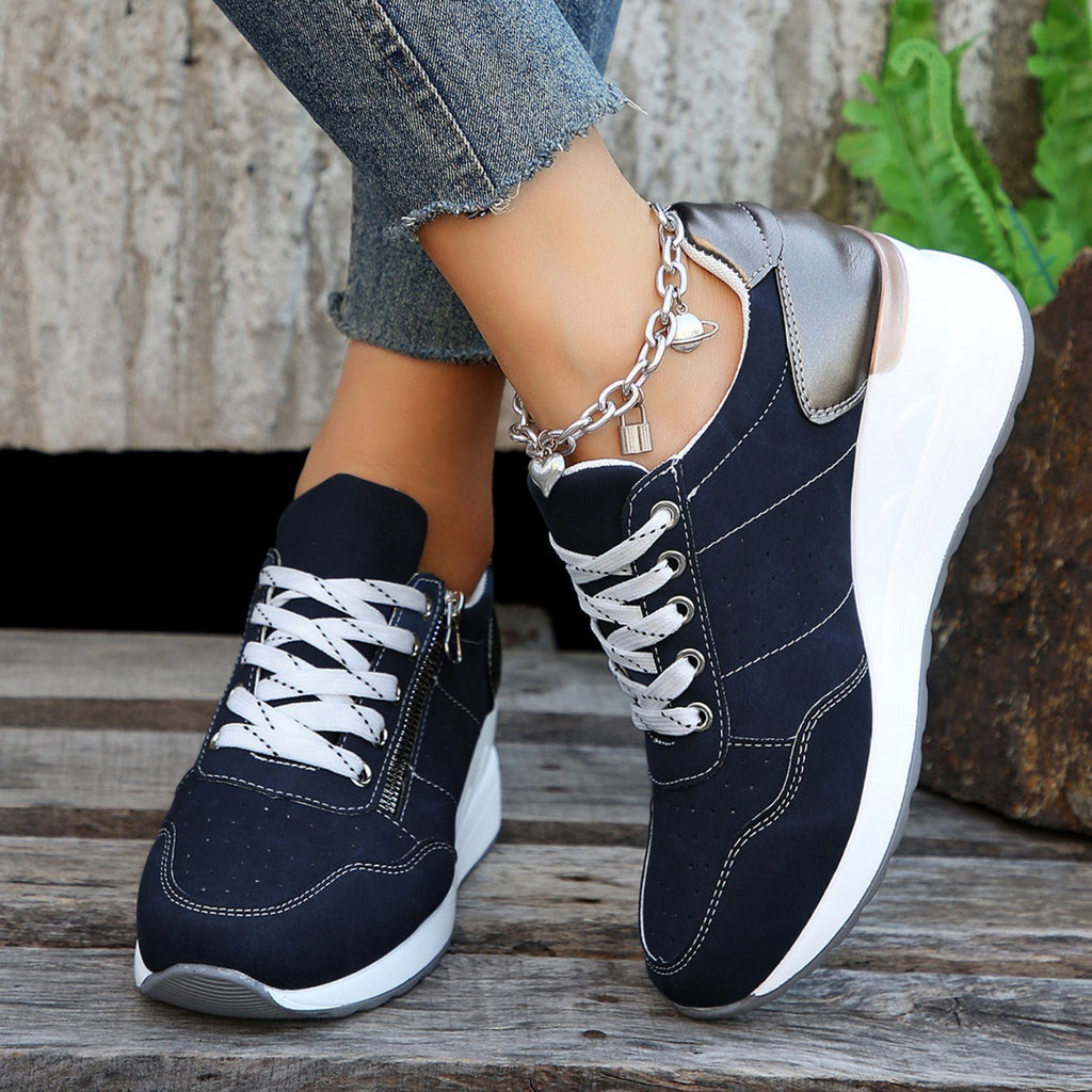Women's Lightweight Sneakers with Side Zipper