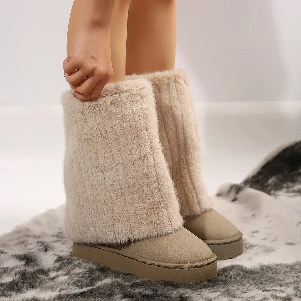 Winterstiefel für Damen mit Kunstfellbesatz