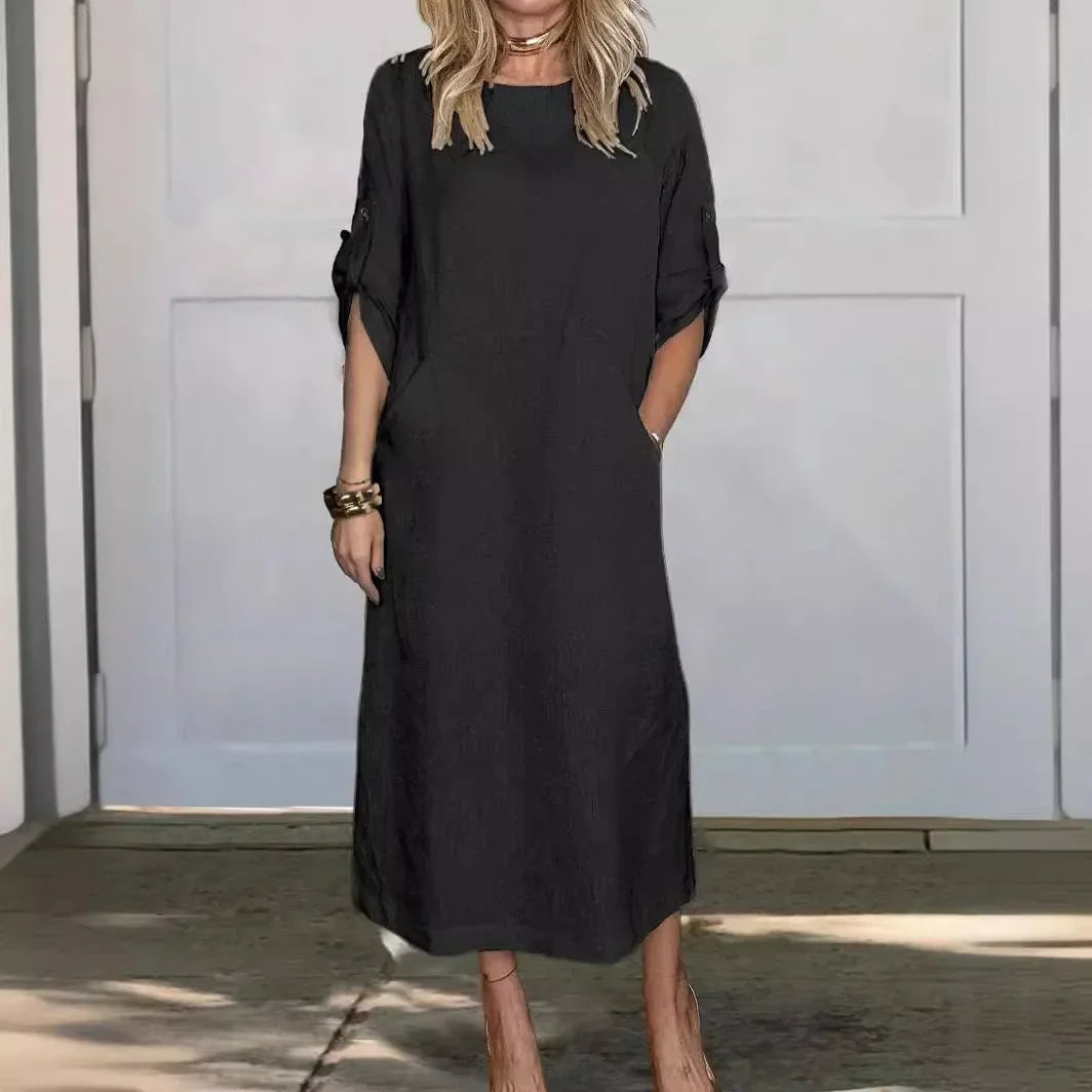 Women's Relaxed Maxi Dress with Side Pockets