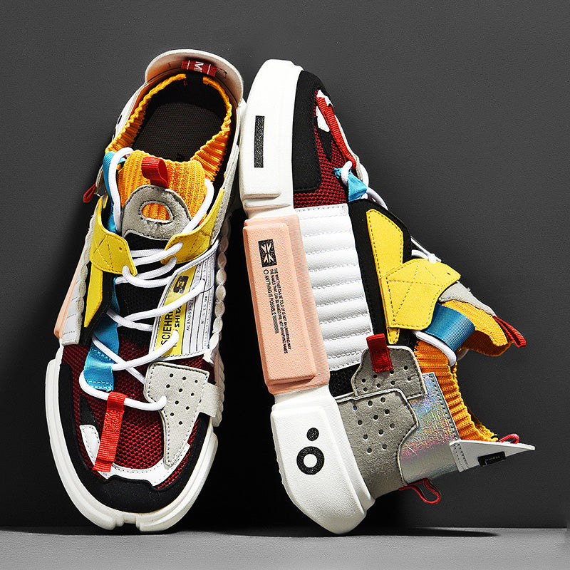 Herren Urban Sneakers mit auffälligem Patchwork-Design und gepolsterter Sohle