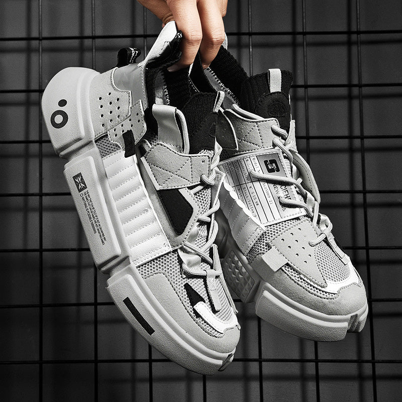 Men Urban Sneakers with Bold Patchwork Design and Cushioned Sole