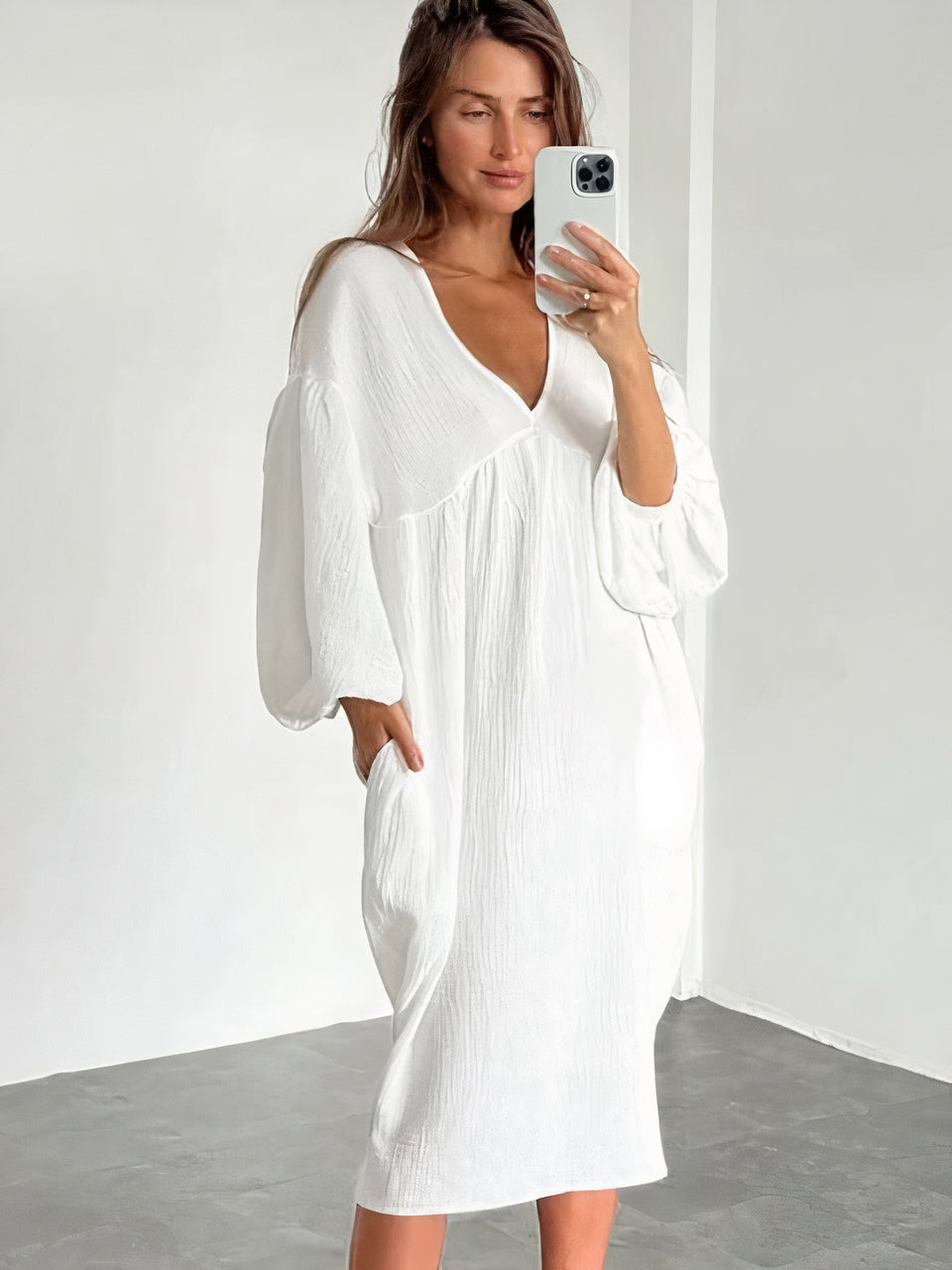 Women’s V-Neck Relaxed Maxi Dress