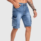 Casual Denim Cargo Shorts with Comfortable Fit for Everyday Summer Wear