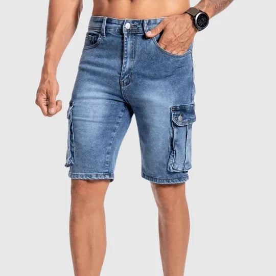 Casual Denim Cargo Shorts with Comfortable Fit for Everyday Summer Wear