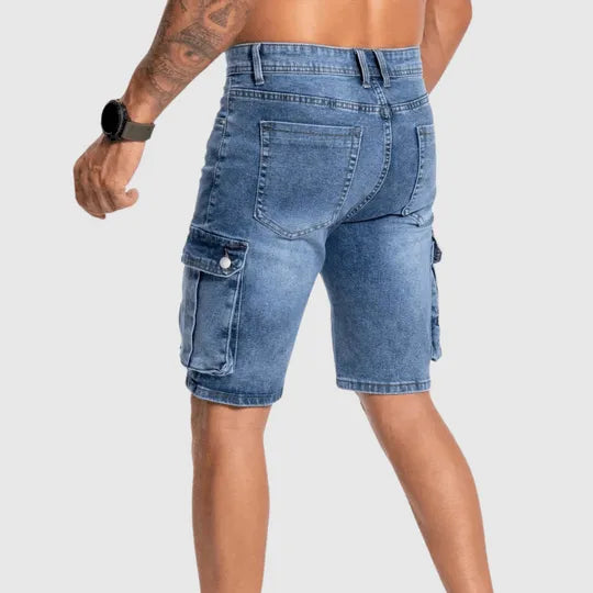Casual Denim Cargo Shorts with Comfortable Fit for Everyday Summer Wear