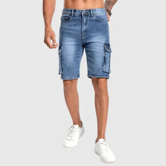 Casual Denim Cargo Shorts with Comfortable Fit for Everyday Summer Wear