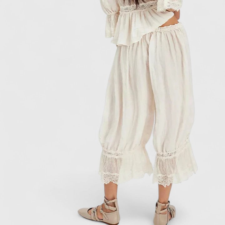 Women's Lace Trim Harem Trousers