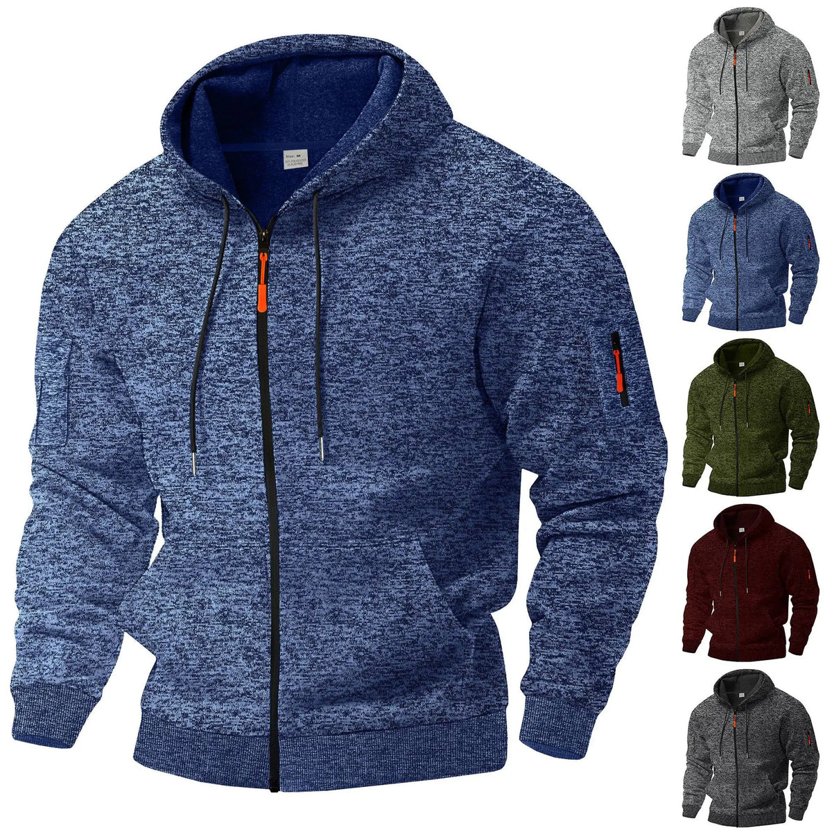 Men’s Textured Zip-Up Hoodie