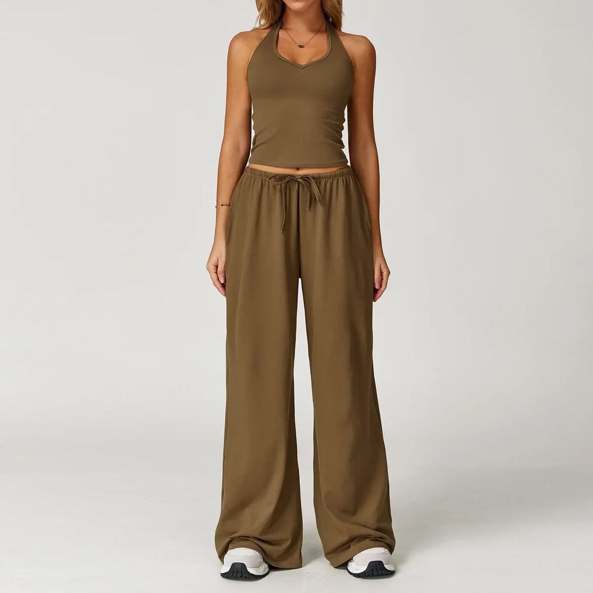 Women's Relaxed Drawstring Palazzo Trousers