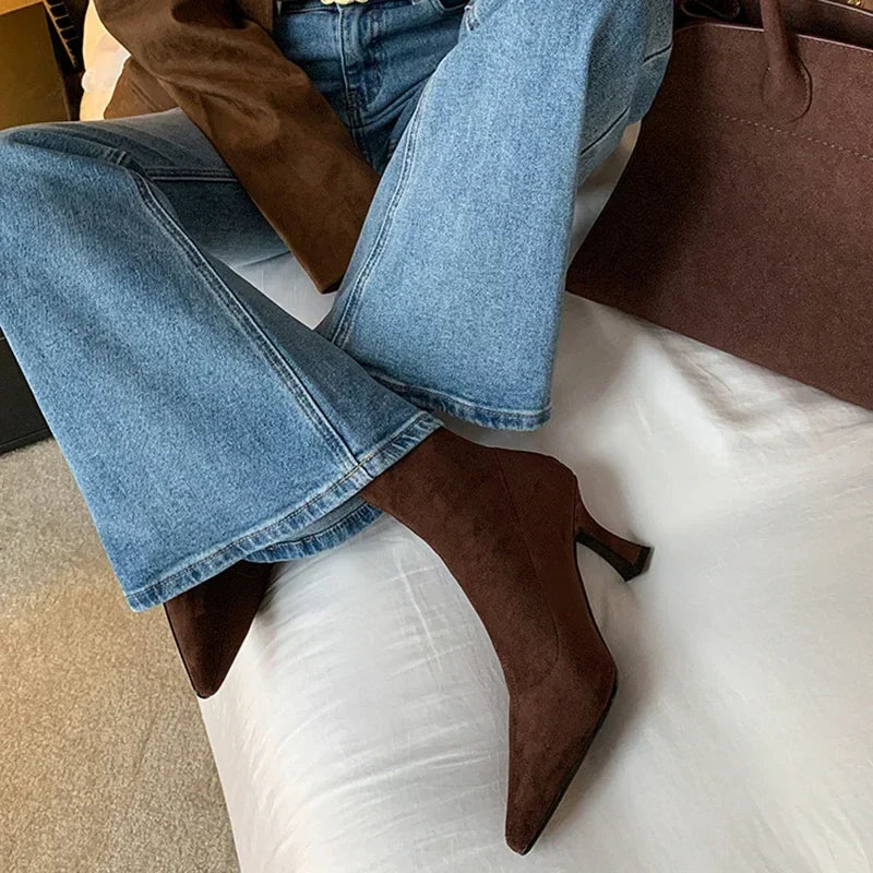 Women’s Pointed-Toe Heeled Ankle Boots