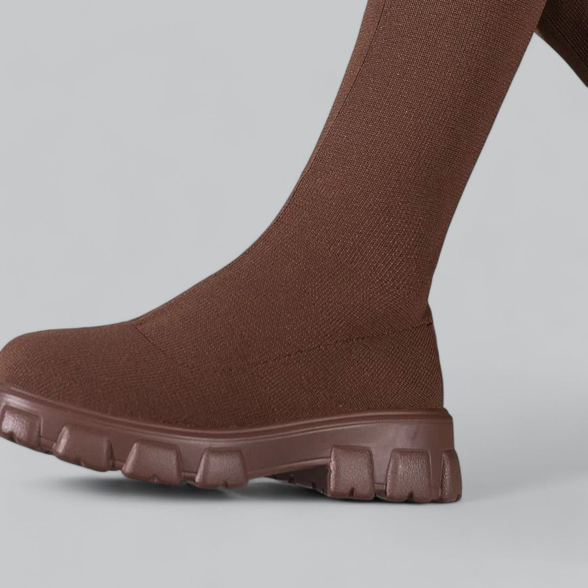 Women's Knit Knee-High Chunky Sole Boots