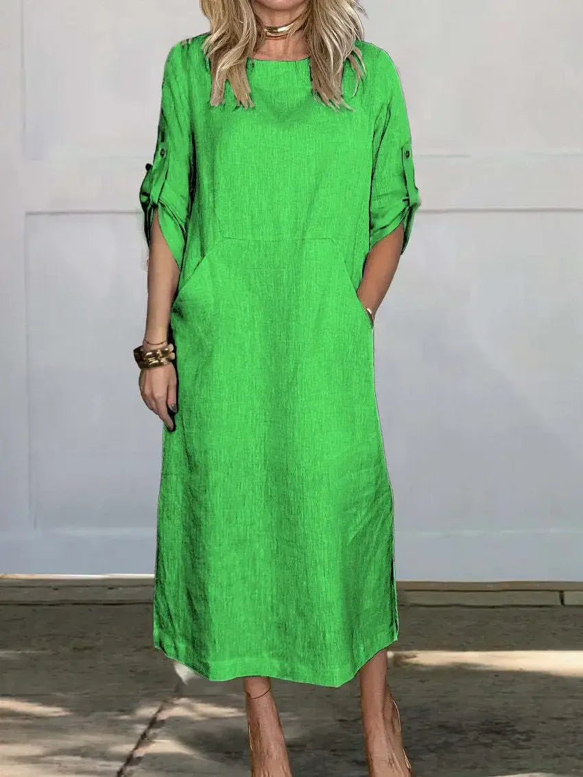 Women's Relaxed Maxi Dress with Side Pockets