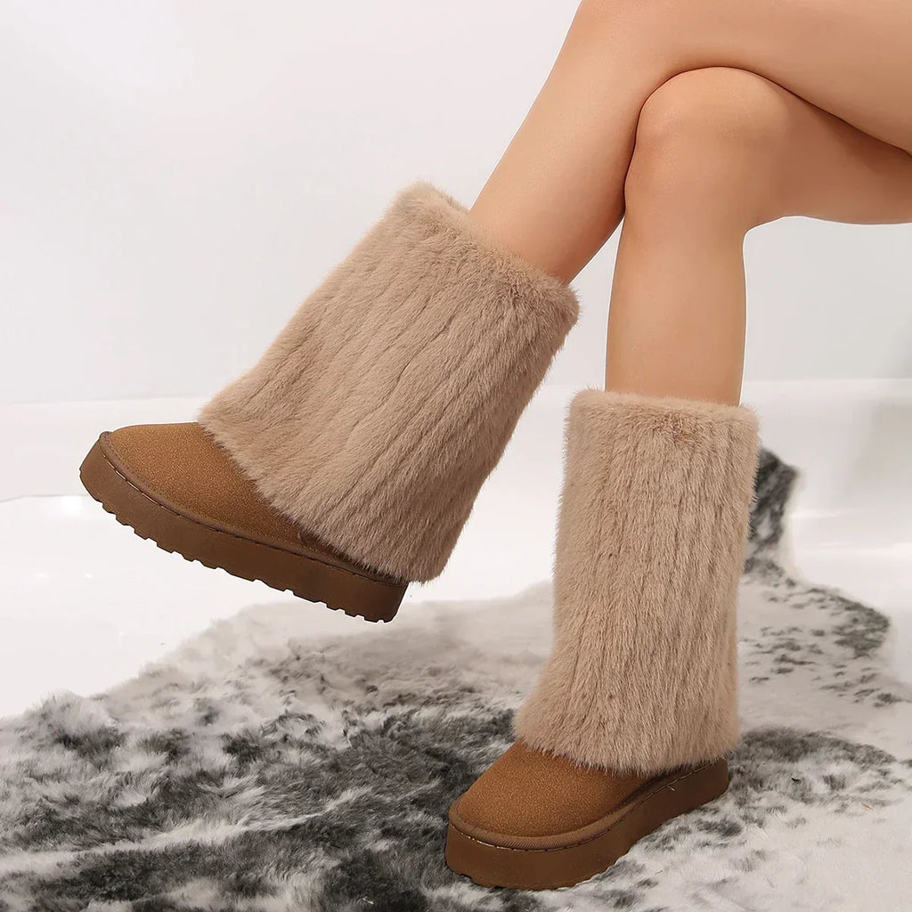 Winterstiefel für Damen mit Kunstfellbesatz