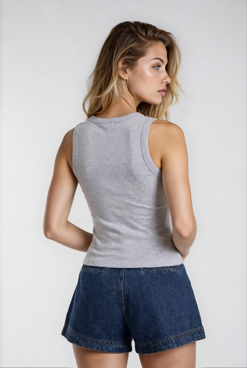 Women's Denim Skort with Wrapped Front for Casual Everyday Styling