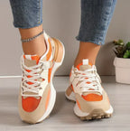 Damen Colour-Block-Sneaker mit atmungsaktivem Mesh und gepolsterter Sohle für Komfort