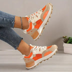 Damen Colour-Block-Sneaker mit atmungsaktivem Mesh und gepolsterter Sohle für Komfort