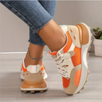 Damen Colour-Block-Sneaker mit atmungsaktivem Mesh und gepolsterter Sohle für Komfort