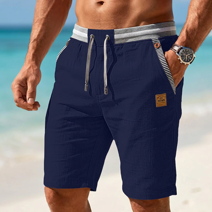 Herren Freizeit-Shorts mit Kordelzug, kontrastfarbenen Taschen und maßgeschneidertem Komfortschnitt