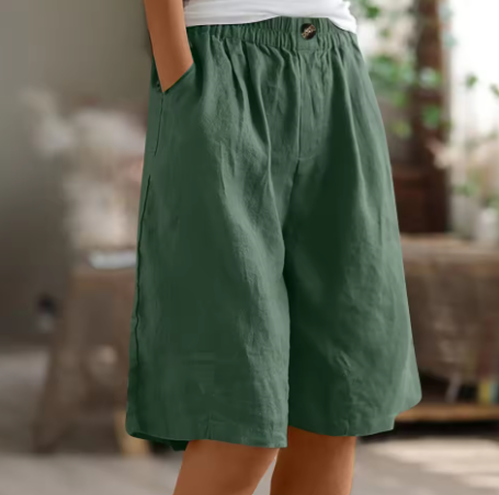 Women's Relaxed Summer Shorts with Elasticated Waist and Pockets